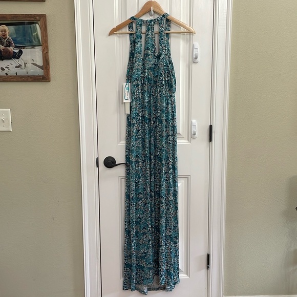 NINE BRITTON green floral maxi dress.  S - Picture 3 of 7